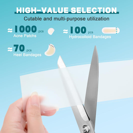 Hydrocolloid Roll for Wound Care - Medical Grade Hydrocolloid Bandages with Flexible & Waterproof, Ultra-Thin, Self-Adhesive, DIY Shape & Size Home First Aid Kit Essential (2In*5Ft)