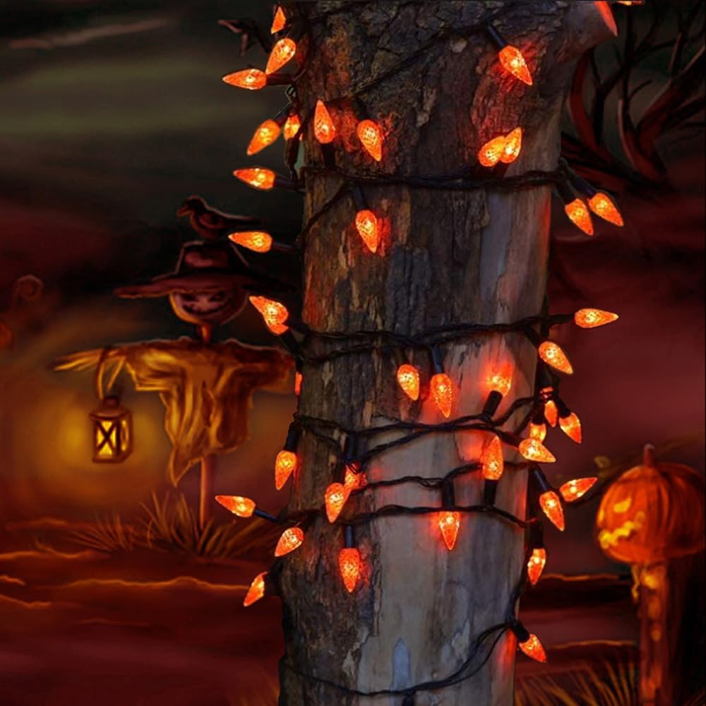 Orange Halloween String Lights 50 LED