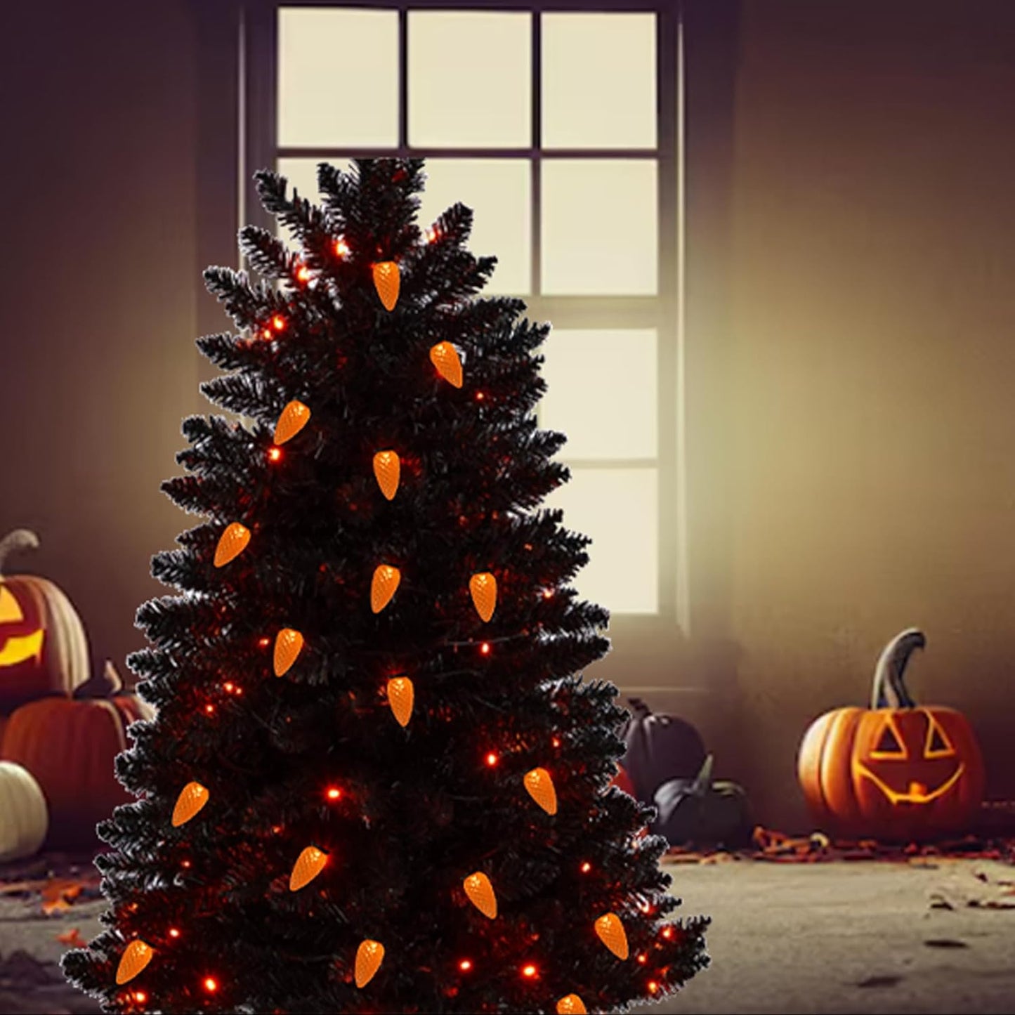 Orange Halloween String Lights 50 LED