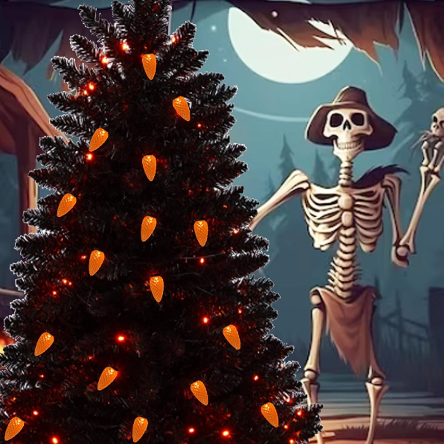 Orange Halloween String Lights 50 LED
