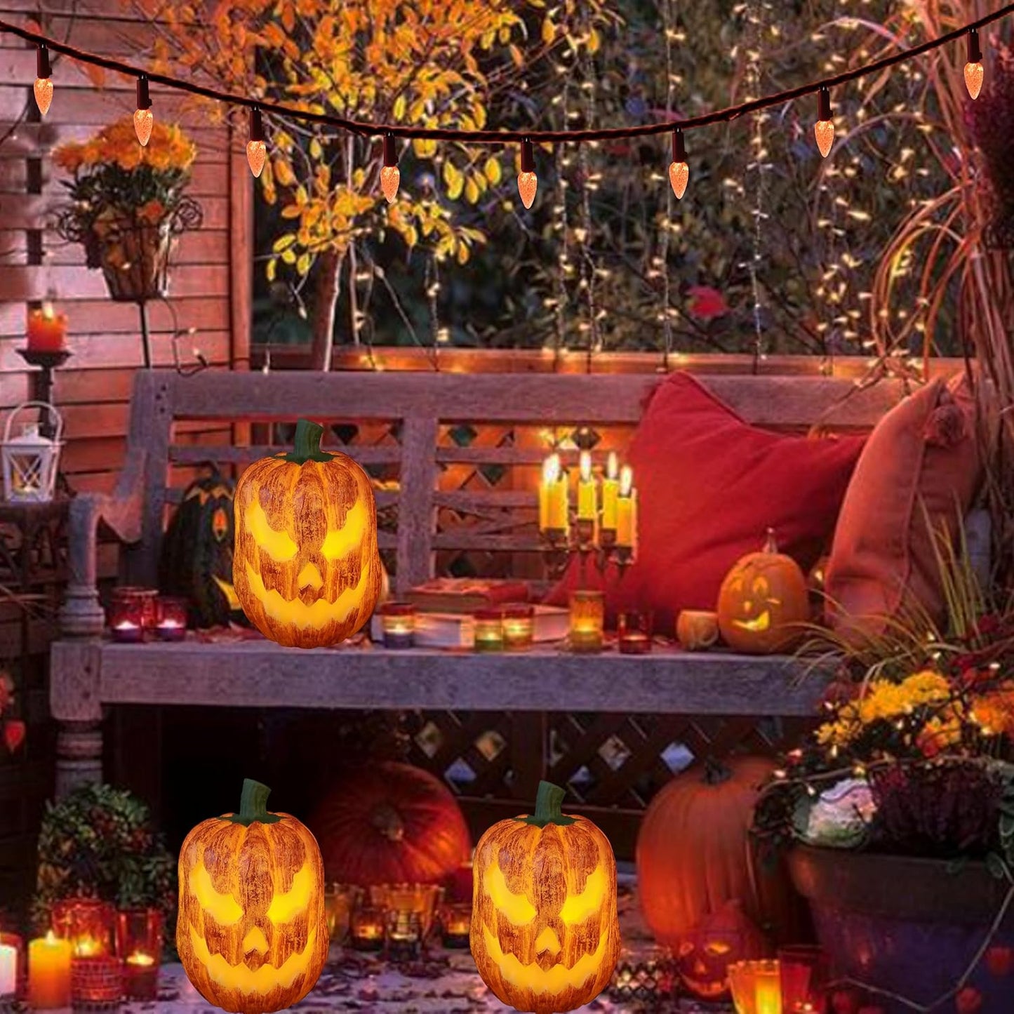 Orange Halloween String Lights 50 LED