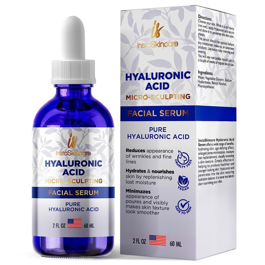 Hyaluronic Acid Anti-Aging Serum for Face - 100% Pure Medical Formula - 2Oz